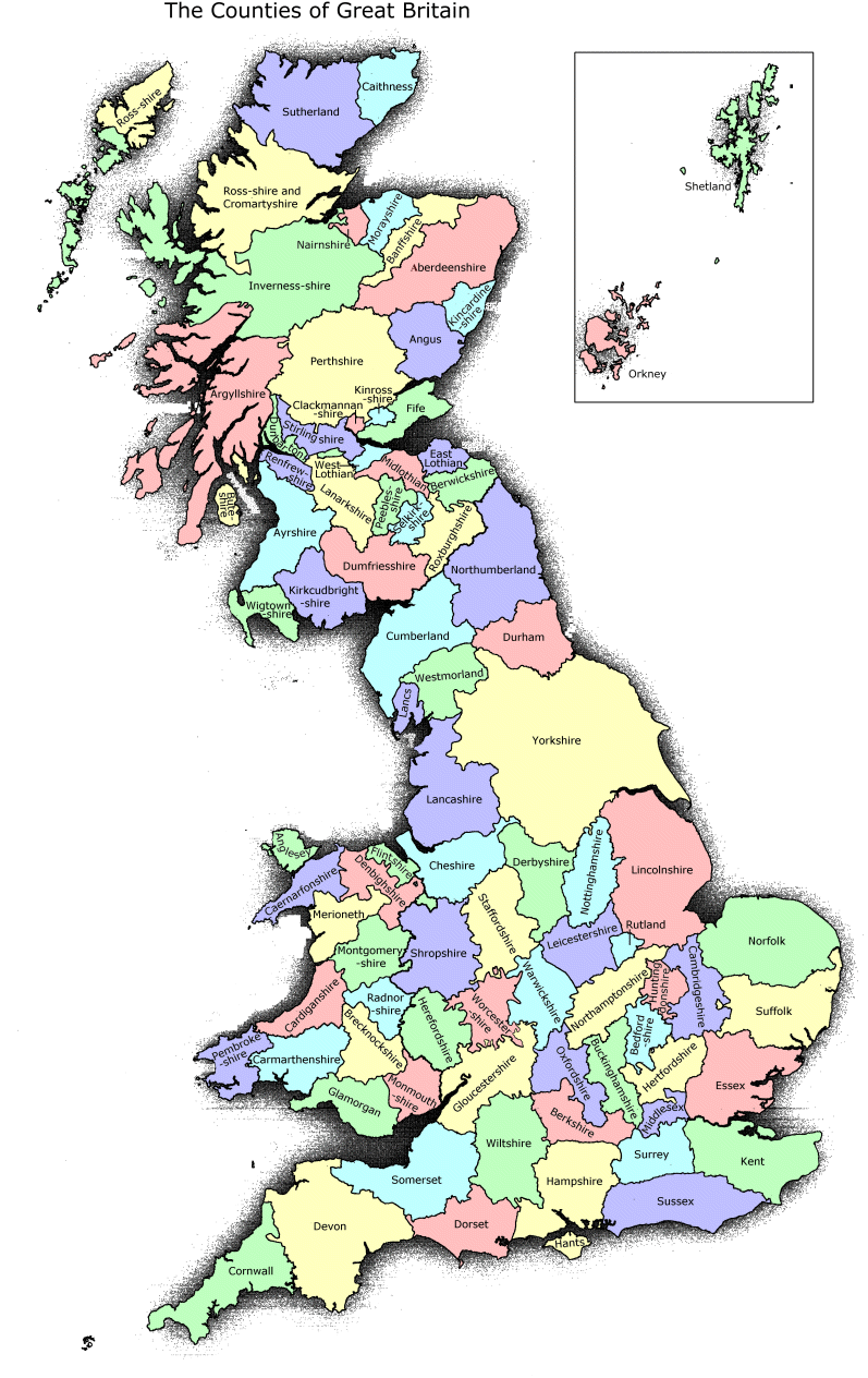 UK county map